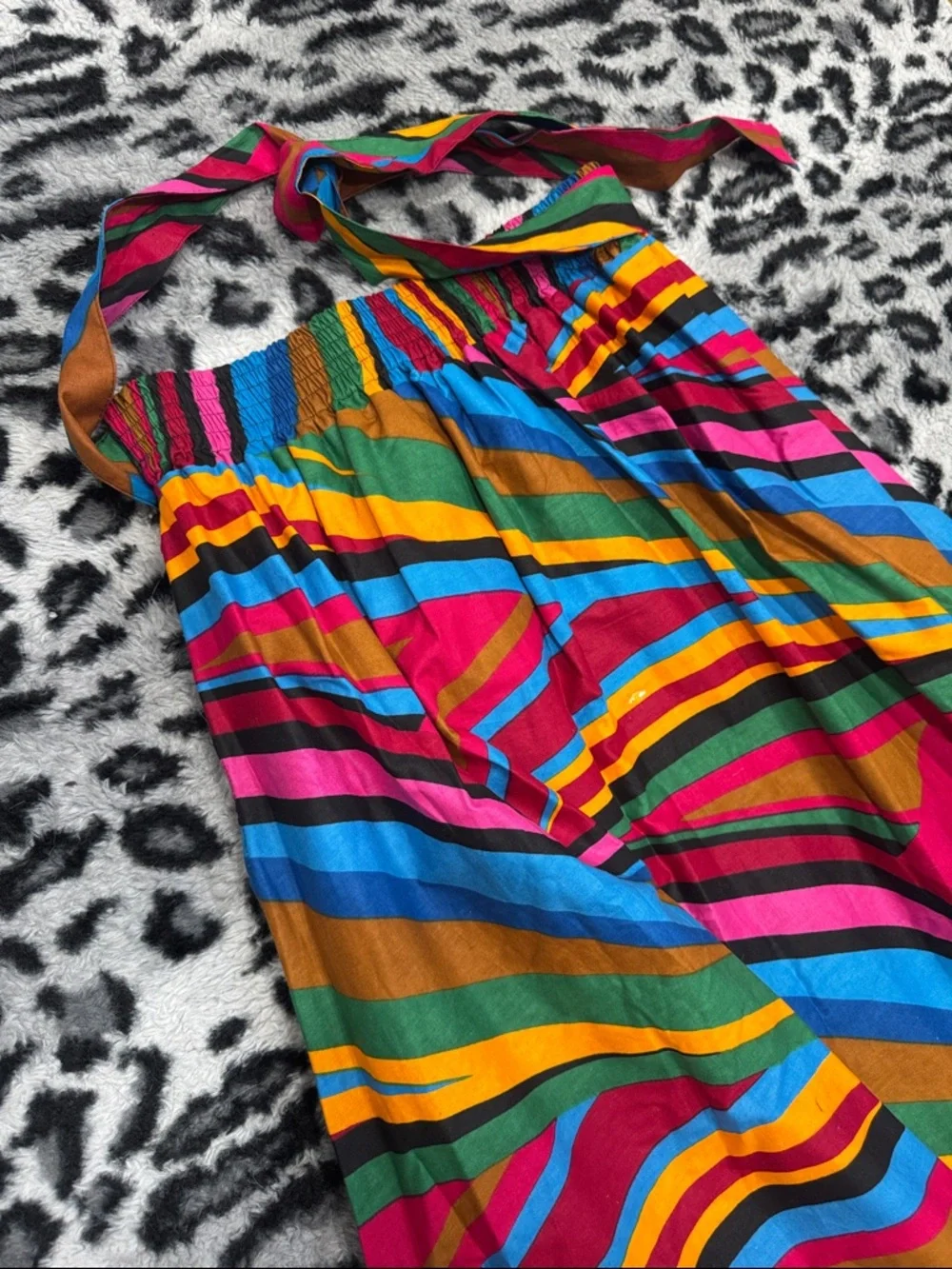 Vibrant Multicolor Striped Maxi Skirt - Pink, Blue & Yellow - Picture 3 of 5